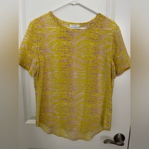 Yellow Patterned Equipment Blouse